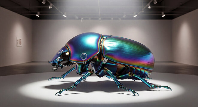Pixar Style Iridescent Scarab Beetle Exoskeleton Armor