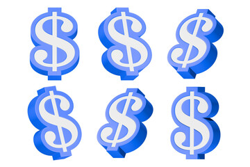 Obraz premium dollar sign icon 3d render blue color