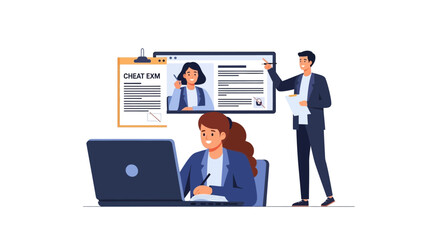 Fototapeta premium Expert guidance for job applicants navigating the online recruitment process, offering resume review and virtual interview preparation strategies