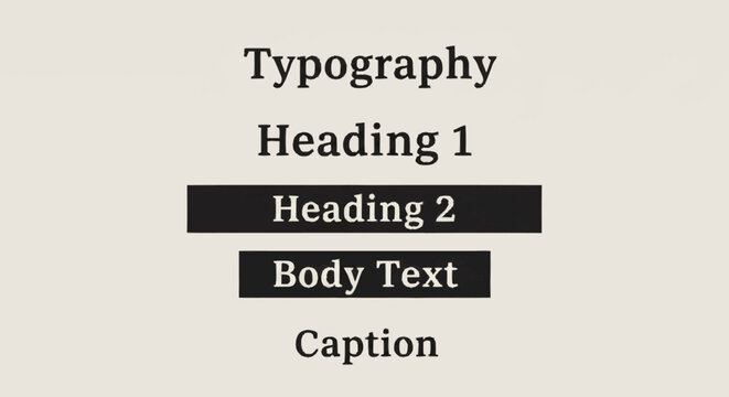 Typography styles for headings and body text.