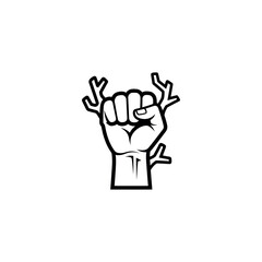 Obraz premium Fist with raised index finger gesture.