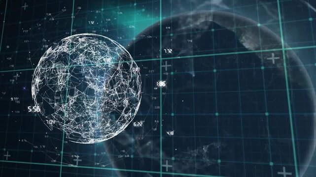 Animation of data processing over globes