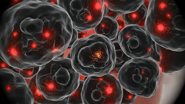 Liver cell damage progression, infected cells becoming less efficient in metabolism and detoxification