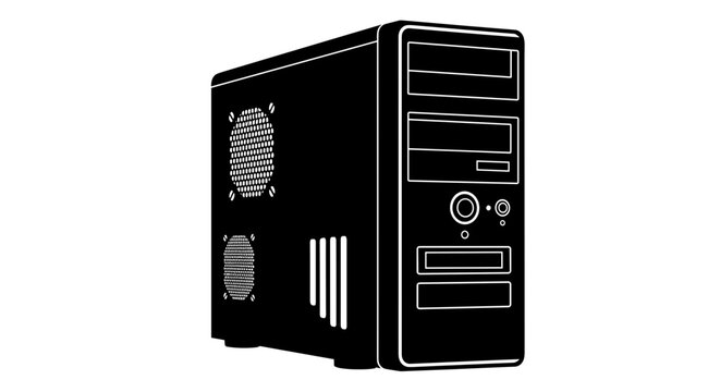 Black Computer Tower Device.