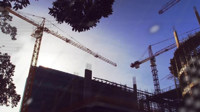 Console text scrolling starting world map overlay expanding cranes moving load to show global data