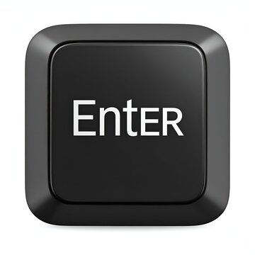 Close-up of a black Enter key on a keyboard.