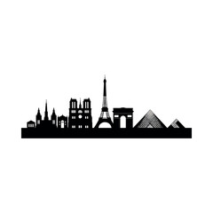 Silhouette of Famous City Landmarks Combined. © Damara