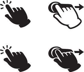 Obraz premium Computer Mouse Click Hand Icons Vector, illustration