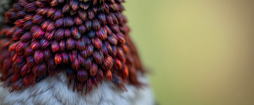 Close-up of a Colorful Bird with Iridescent Feathers and Detail in Natural Habitat