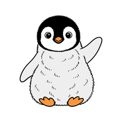 Obraz premium Cute Cartoon Penguin Character Design 1.