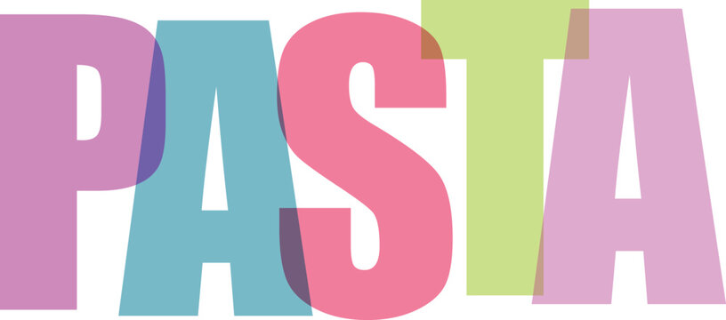 Pasta dish vector illustration in pastel colors on transparent background.
