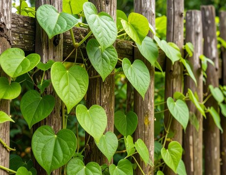 Woody climbing vine of tinospora crispa brotowali with distinctive warty bark
