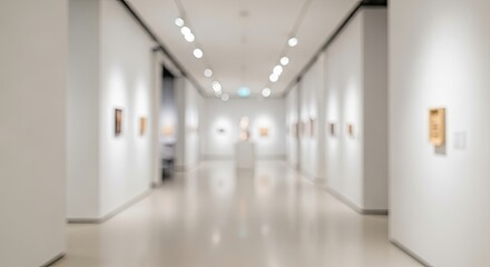 Obraz premium Modern Art Gallery Interior with White Walls.