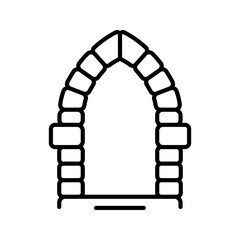 Fototapeta premium Wine cellar icon. Industry and wine cellar line symbol. Black and white.