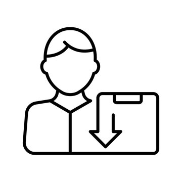 Weight loss icon. Healthcare and weight loss line symbol. Black and white.