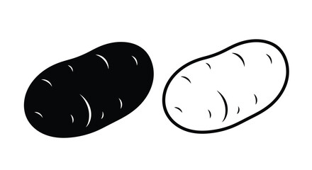 Two potatoes displayed with contrasting tones a striking silhouette © MDALTUFHOSAIN