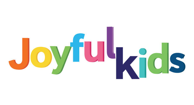 Colorful kids logo, joyful children branding, rainbow text vector, kids' entertainment design