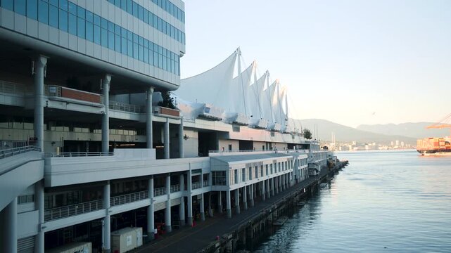 Canada Place in Vancouver Harbour, British Columbia, Canada. 4k footage