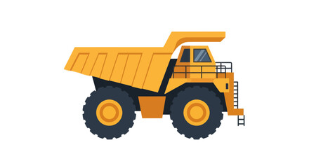 Yellow Mining Dump Truck - Heavy Machinery Vehicle Illustration © Teh