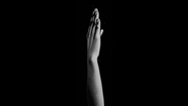 A drag and drop overlay of a looping spinning human hand with alpha.
