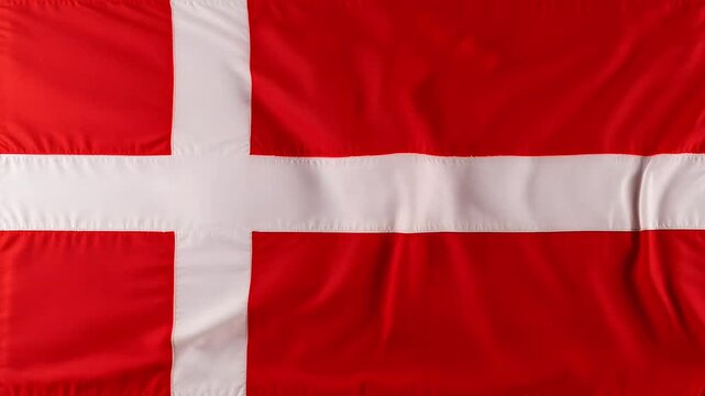 Denmark Flag Waving Fabric Texture With Cinematic Lighting And Smooth Motion In 4K