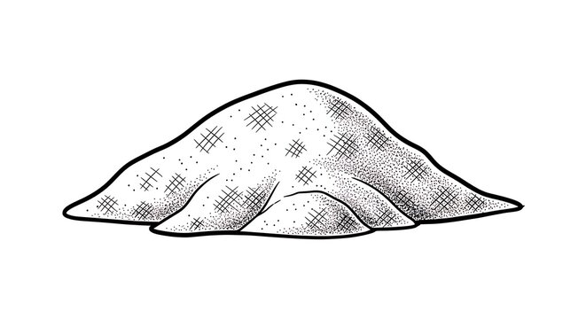 Artistic Illustration of a Pile of Sand on White Background.