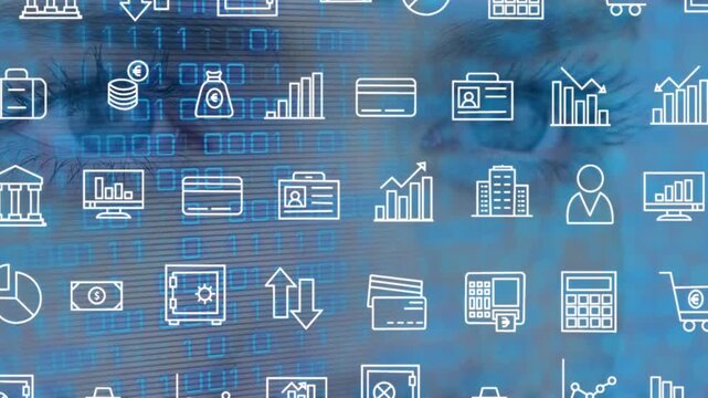 Animation of mathematical equations over blue background
