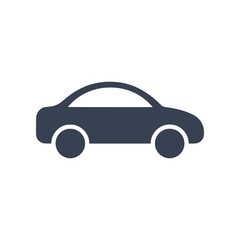 Fototapeta premium Minimal car park icon with letter P and vehicle symbol. Clean flat SVG design ideal for parking signs, navigation systems, transport apps, and urban mobility graphics.