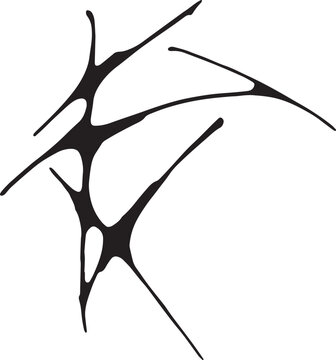 Abstract Black Tribal Sigil Symbol with Sharp Spikes