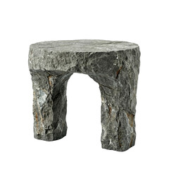 Solid stone arch stool or rough rock pedestal © BTG