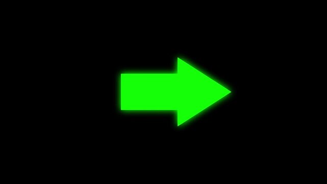 green squirrel arrow with glow and moving side animation