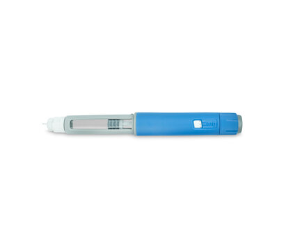 GLP-1 agonist injector pen isolated on clean background
