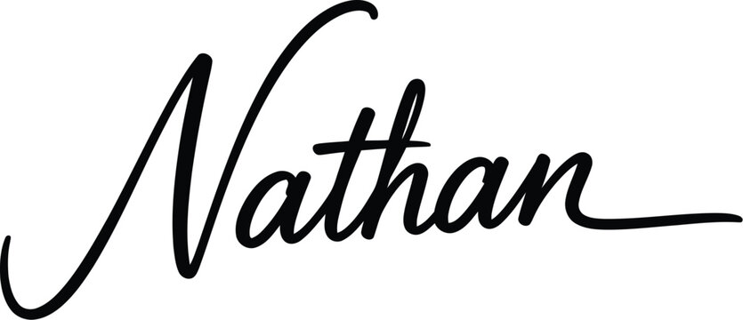 A handwritten signature of the name Nathan in black ink on a white background