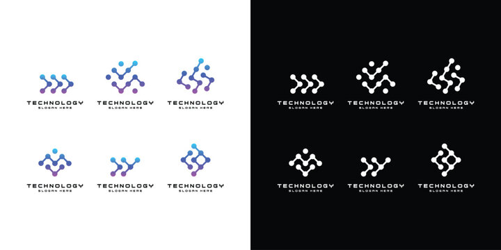 Digital Connectivity Logos: A series of dynamic logos representing technology, data flow, and digital connections. Showcasing creativity and innovation