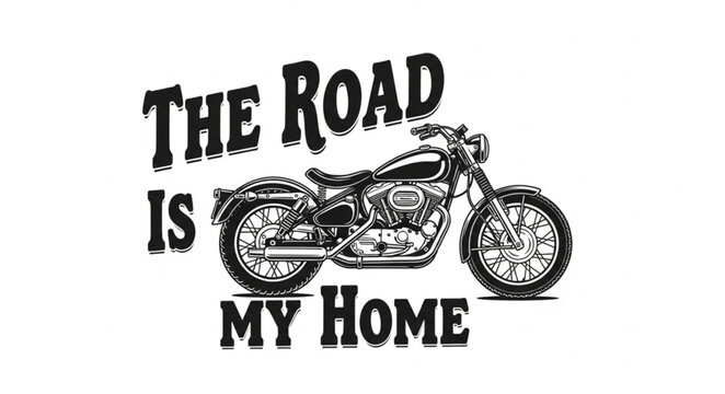 Motorcycle Road Home Illustration.