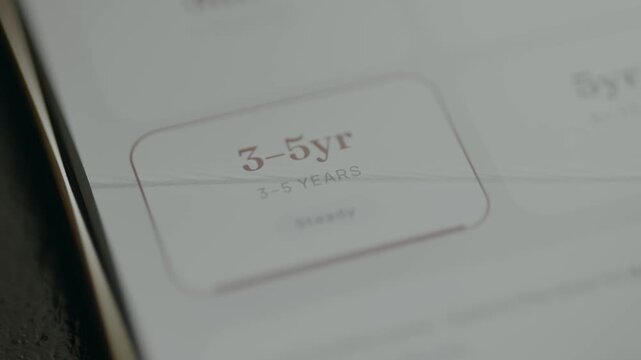 Person selects a 3-5 years timeframe