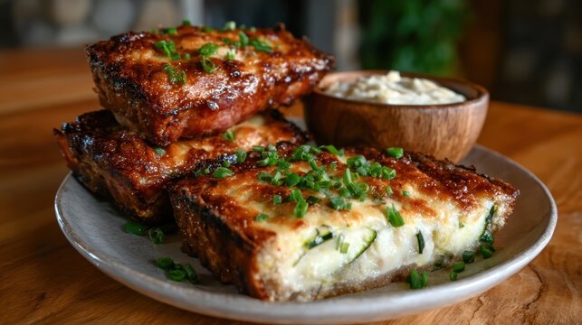 A beautifully presented plate of a delectable home-cooked dish, garnished with fresh herbs and ready to tantalize taste buds with its inviting aroma and flavor.
