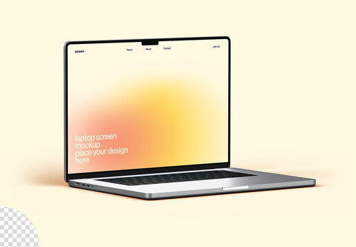 Laptop Screen Desktop Computer Monitor Device Mockup Isolated