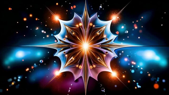 A computer generated image of a star in the middle of a dark background