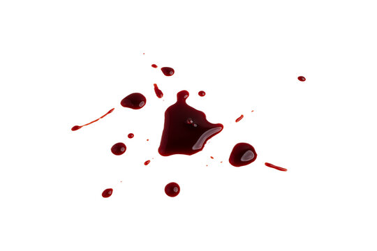 blood dripping against isolated with clipping path on white background. blood splash with drip effect, drops and streaks