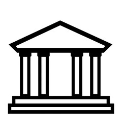 Fototapeta premium Classical Temple Icon with Columns and Pediment