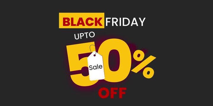 50% Off Discount Sale Promotional Video &ndash; Animated Sale Banner Loop