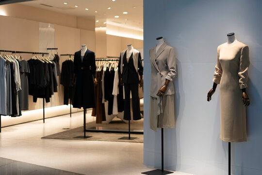 clothes store in shopping mall	
