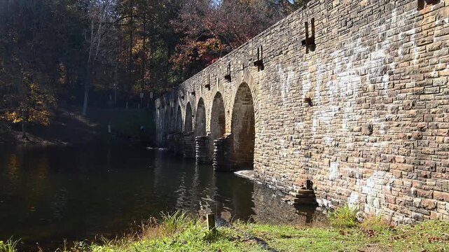 Stone Arch Bridge, historic Byrd Creek Dam located at Cumberland Mountain State Park