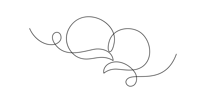 Abstract line art of two interlocking speech bubbles, vector illustration