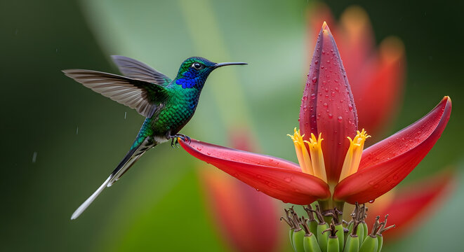 hummingbird on flower