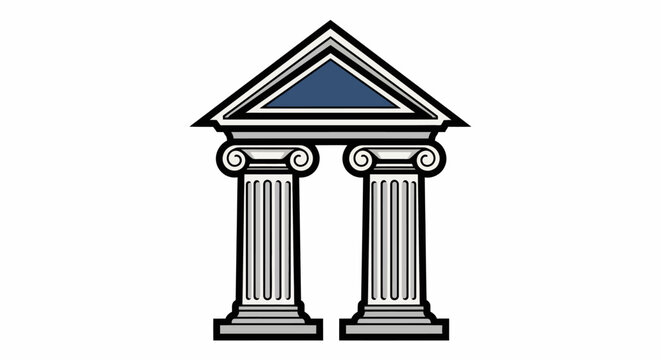 Two Ancient Greek Architectural Columns.