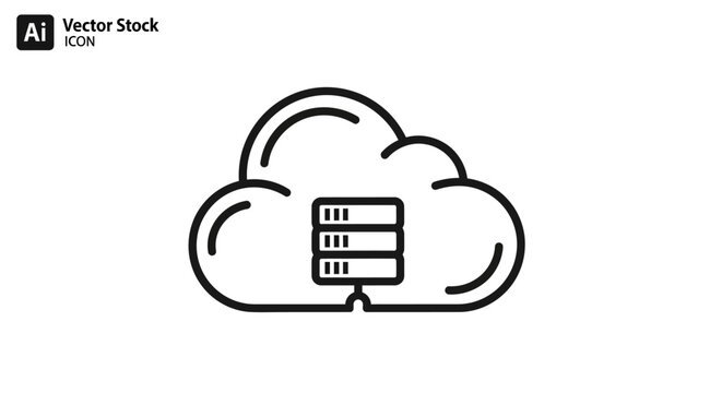 Cloud Computing Server Icon Data Storage Concept.