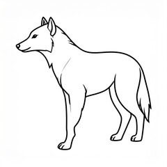 Fototapeta premium minimalist line art dog standing isolated on white background illustration