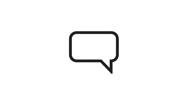 Black speech bubble icon symbol.